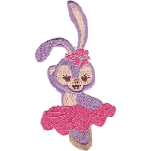 Cute Rabbit Embroidered Iron On Patches Childrens clothing accessories patch And Bags DIY Accessories Sewing Tools
