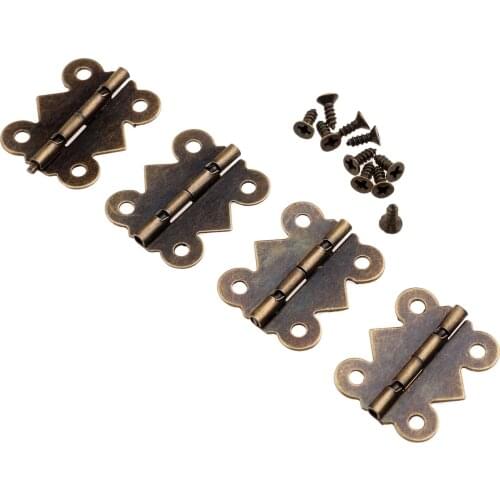 4pcs vintage Kitchen Cabinet Hinge Vintage Jewelry Wooden Box Hinges Fittings for Furniture Accessories 25x20mm