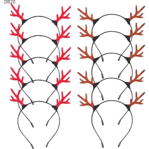 10Pcs/Lot Santa Antlers Headband Classic Hairwear Girls Children Wholesale Christmas Festival DIY Hair Accessories For Women