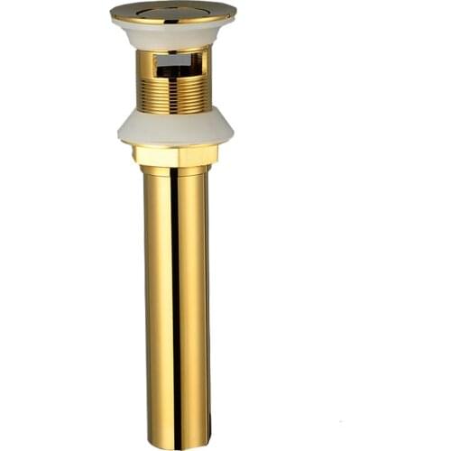 Luxury Gold Bathroom Basin Sink Pop Up Drain Brass Vanity Sink Waste Drainer With Overflow