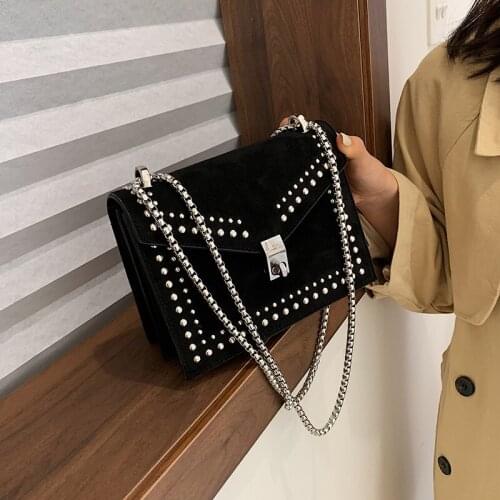 Luxury Chain Pu Leather Crossbody Bags for Women High Quality Female Shoulder Messenger Bags Fashion Rivet Ladies Small Purses