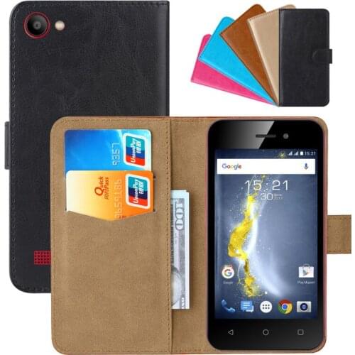 Luxury Wallet Case For Fly Life Compact 4G PU Leather Retro Flip Cover Magnetic Fashion Cases Strap