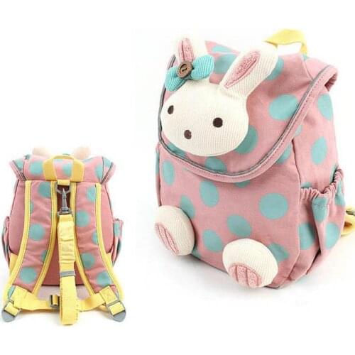 Christmas Gift Cute Rabbit Kids Backpack Cotton Fabric Backpack For Children School Bag Toddler Anti-lost Bags For Age 1-3 Years