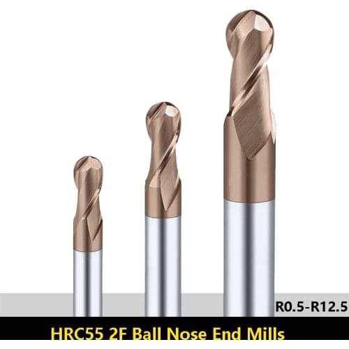 BEYOND HRC55 Ball Nose End Mills R0.5 R1 R1.5 R1.75 Tungsten Steel Carbide Circular CNC Center Milling Machine Free Shipping
