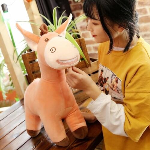 Lovely donkey plush toy very soft cotton doll baby toy throw pillow birthday gift h1399