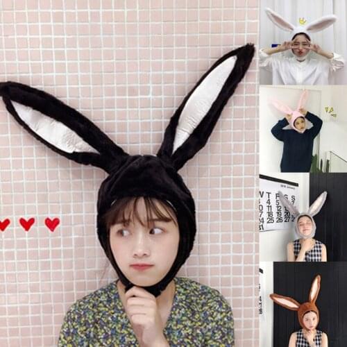 Cute Plush Rabbit Hat Long Bunny Ears Hood Earflap Headgear Cosplay Photo Props A0NF