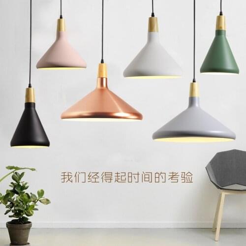 Nordic White Black Wood Pendant light restaurant bar bedside kitchen lamps Japanese minimalist modern creative Pendant lamp