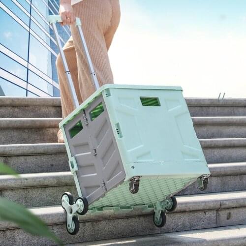 Foldable Storage Box Portable Shopping Cart Trolley Luggage Case Multifunctional Household Cart Supermarket Shopping Basket