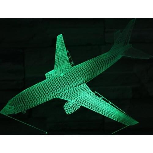 3D Led Visual Colorful Light Fixture LED Table Desk Lamp Bedside Sleeping Nightlight Aircraft Lamp Novelty Kids Gift 985