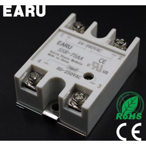 Solid State Relay Module SSR-75AA SSR-75 AA SSR 75A 80-250VAC Input to 24-380VAC Output Industry Control