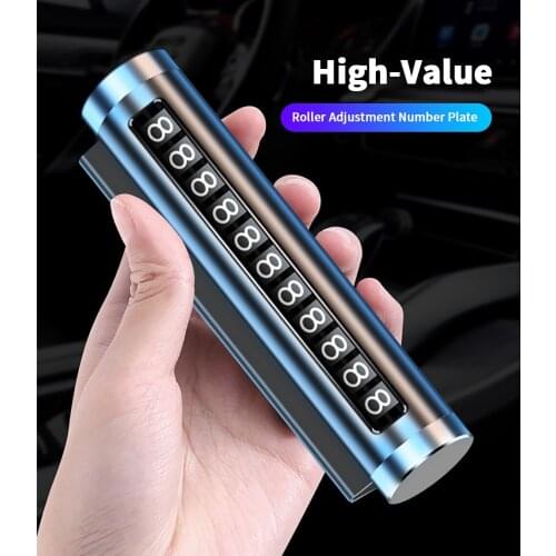 High Quality Car Temporary Parking Card Plate Car Rotate Phone Number Card Plate Aluminum Park Stop Car-styling Auto Accessories