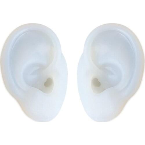 1 Pair Handmade Human Ear Model Resin Casting Mold,Silicone Flexible Earmold Ear Displays Mould for Acupuncture Jewelry