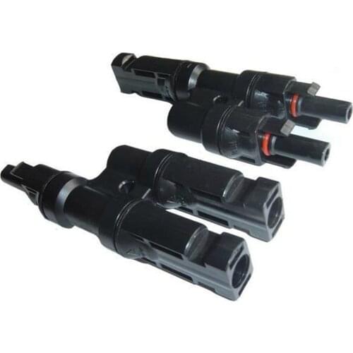 1Pair MC4 Solar Panel Cable Connector T Type Branch Connector Male to Female MC4 Coupler IP67