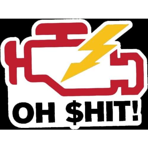 1 Pcs Funny Personality CHECK ENGINE LIGHT Car Sticker PVC Waterproof Decal Auto Parts 13CM*10CM