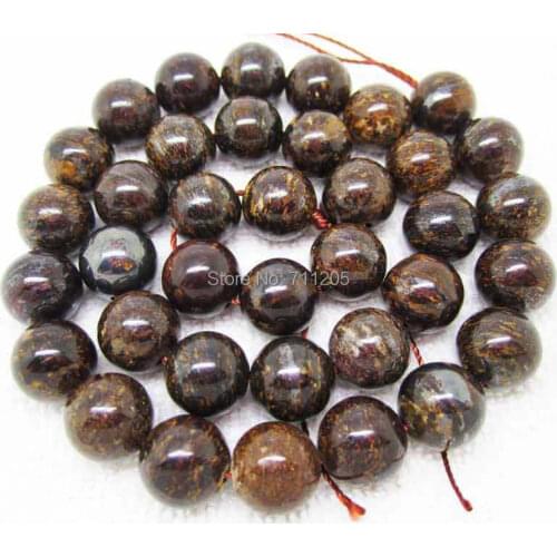 10mm Natural Bronzite Stone Round Loose Beads 15",Min. Order is $10,we provide mixed wholesale for all items