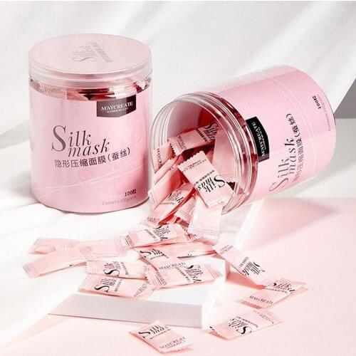 100 compression mask Invisible silk dry mask paper ultra-thin moisturizing mask Compressed silk mask