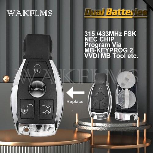 2 Batteries NEC Chip 315MHz Panic 433MHz Smart Remote Car Key Fob For Mercedes Benz A B C E G R S Class CL CLK CLS GL ML SL SLK