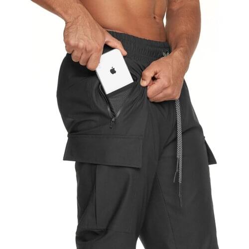 2021 Joggers Sweatpants Men Casual Pants Gyms Fitness Workout Trousers Male Multi-pocket Running Sport Quick dry Track Pants