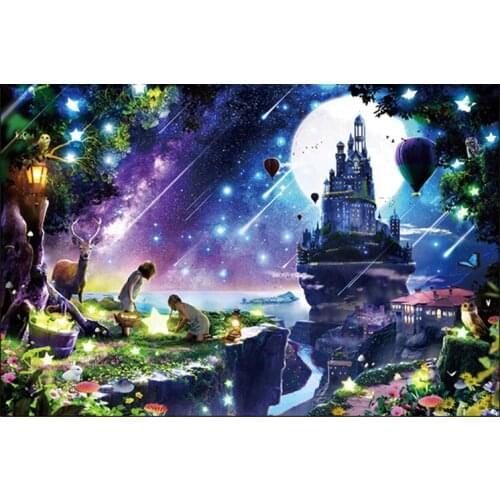 5D DIY diamond painting castle starry sky Diamond Embroidery Full Cross Stitch Rhinestone Mosaic Home Decor Handmade Gift