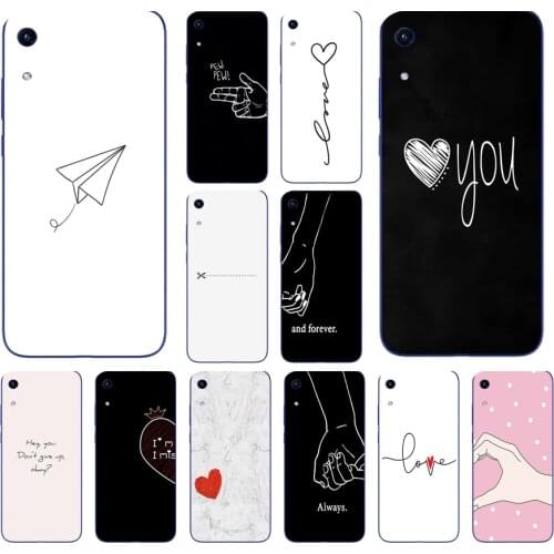 66 Simple Line Art Abstract Love Heart Silicone TPU Protective Cover Phone Case On Case For Huawei Y5 Y6 Y7 Prime 2019 Case Soft