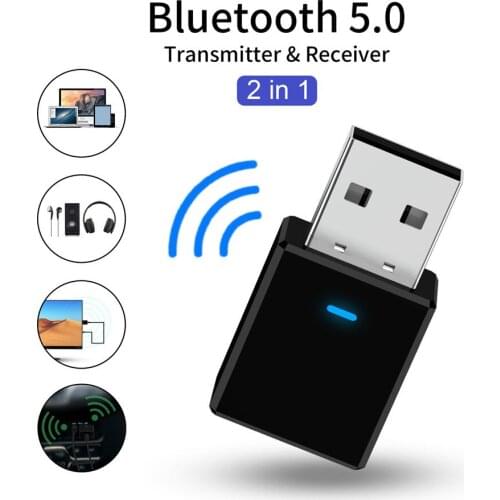 Wireless Adapter Bluetooth Audio Receiver Transmitter 2 In 1 Mini Stereo BT V5.0 AUX RCA USB 3.5mm Jack For TV PC Car Kit