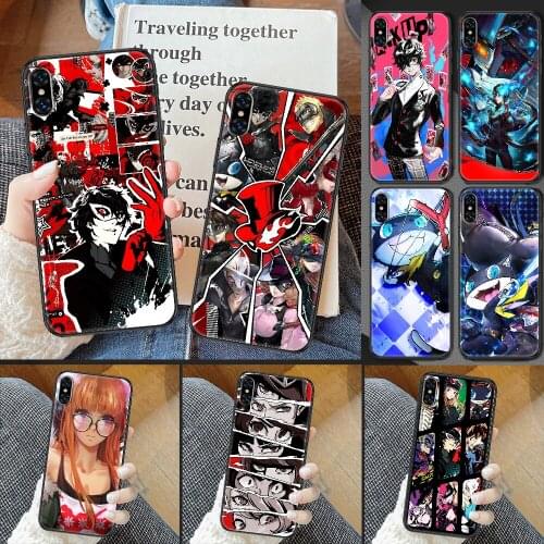 Game Persona 5 P5 Phone Case Cover Hull For iphone 5 5s se 2 6 6s 7 8 12 mini plus X XS XR 11 PRO MAX black tpu bumper trend