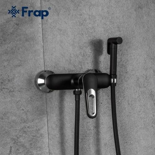 Frap Black Bidet Faucet Brass Shower Tap Bidets Brass Toilet Sprayer Faucet Bidet Bathroom Bidet Shower Tap F2049-6