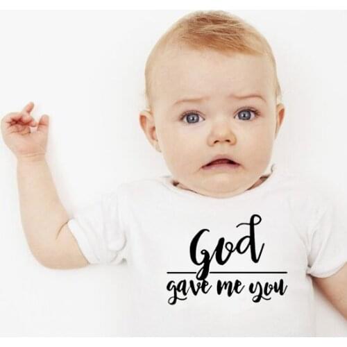 God Gave Me You Baby Bodysuits Newborn Blank Short Sleeve 0-24 Months Boy White Body Bebes Roupa Baby Girl Clothing