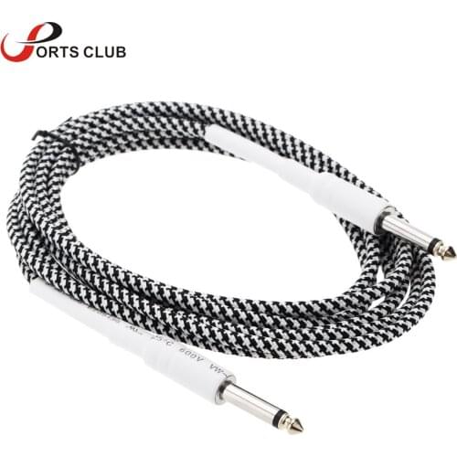 Hot Good Quality 6.6ft / 2m 6.35mm Mono Male to 6.35mm Mono Male Cable Wire Cord for Guitar Bass Instrument