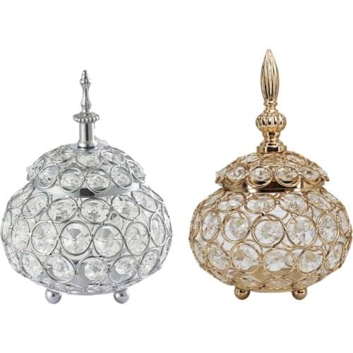 Crystal Hollow Candle Holder Metal Candlestick Festival Home Party Wedding Decoration Candle Accessory Desktop Candlestic