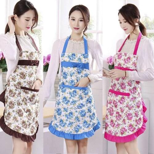1 PCS 75*65cm Restaurant Comfortable Full Waterproof Floral Oil Resistance Dining Room Accessories Rose Lace Kitchen Aprons