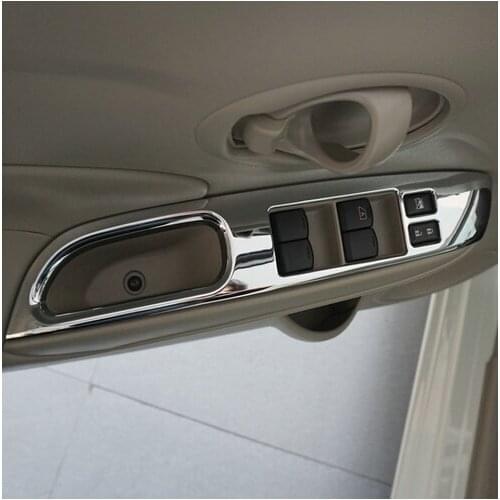 For Nissan Versa Sedan hatchback note SR 2014 2015 ABS chrome window lifter control unit Cover Car accessories