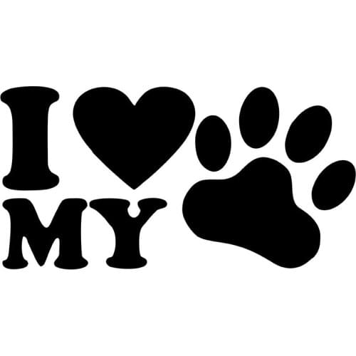 MIGNATIS - I Love My New Pet Paw Car Sticker Adhesive Mural Art Decal For Car Window Loptop Decoration Vinyl stickers Waterproof