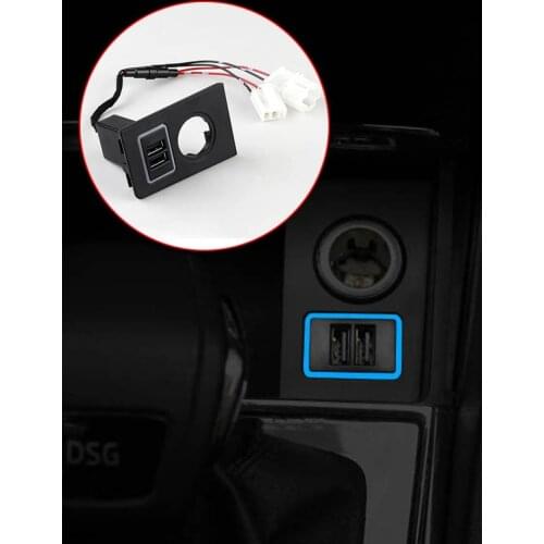 Auto Cigarette Lighter Modified Wire-Free Dual-Socket USB Decorative Charger For Skoda Kodiaq 2017-2020 Interior Car Accessories