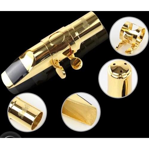 Music Fancier Club Professional Tenor Soprano Alto Saxophone Metal Mouthpiece Gold Plated Sax Mouth Pieces Accessories Size 5678
