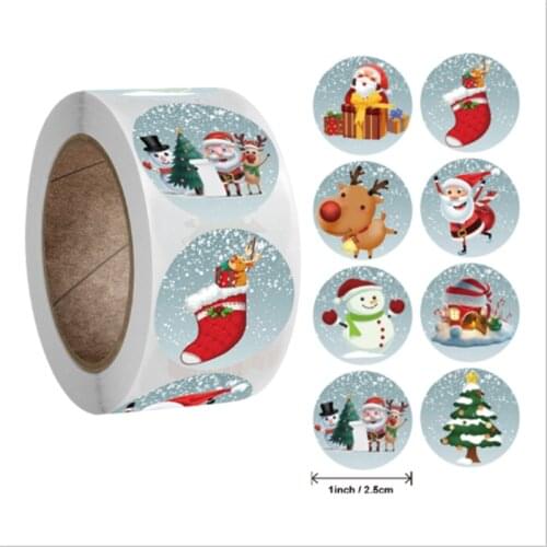 Navidad 2022 New Year Christmas Decoration 500pcs Merry Christmas Gift Box Label Candy Bag Seal Sticker Xmas Christmas Gift Kids