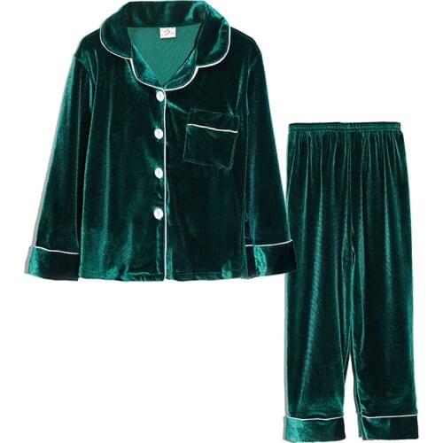 2020 Autumn Winter Children Home Pajamas Set Warm Velvet Sleepwear Girls Kids long sleeved Pyjamas Homewear Suit Comfortable Boy