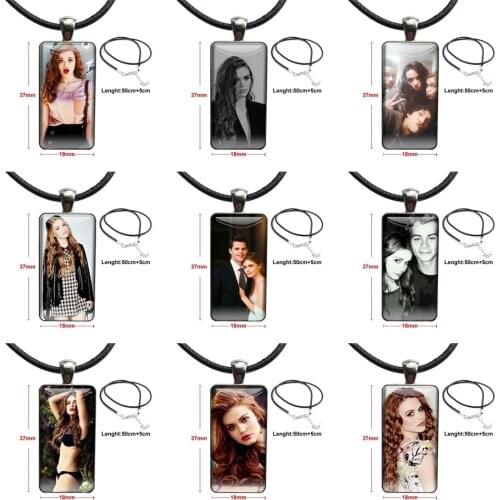 Holland Roden Teen Wolf Glass Cabochon Pendant Necklace Rectangle Fashion Necklace Releases For Schoolgirl Maxi