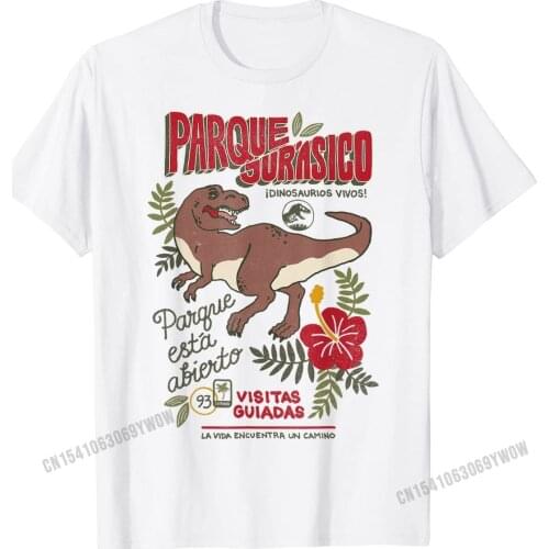 Jurassic Park Spanish Opening Day Poster Graphic T-Shirt Summer Tops Tees for Men Cotton Top T-shirts Normal Hot Sale