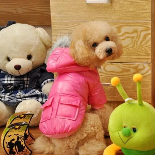 Double Pockets Puppy Dog Parka Coat Small Dog Jacket High Quality Dogs Winter Clothes Teddy Clothing Dog Clothes Winter