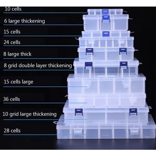 Plastic Jewelry Boxes Plastic Tool Box Adjustable Craft Organizer Storage Beads Bracelet Jewelry Boxes Packaging 12 Size