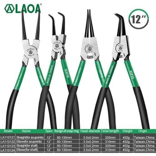 LAOA 12 Inch Internal External Pliers Retaining Clips Multifunctional Snap Ring Circlip Pliers For Hand Tool