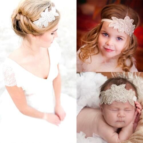 Headwear Baby Girl Crystal Leaf Christening Bridal Headband Hair Band Photography Props