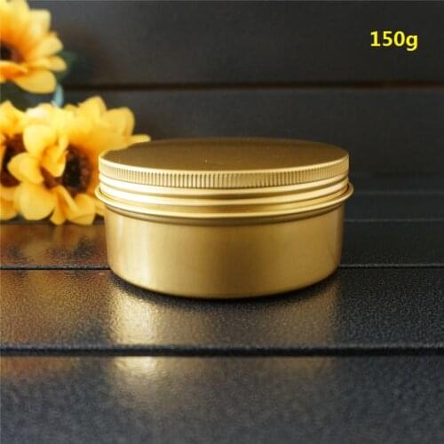 82*38mm Empty Round Aluminum Box Metal Tin Cans Cosmetic 150g 150ml Cream Containers Gold DIY Refillable Jar Tea Aluminum Pot