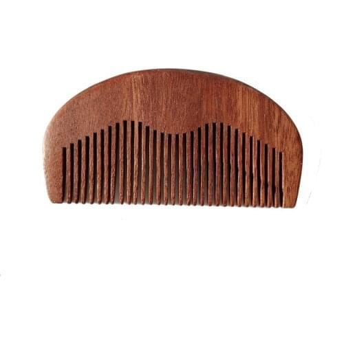 Natural Wood Pocket Size Beard Red Comb Wholesale Small Natural Wood Hair Brush Comb Make Up Tool For Men Engrave Logo