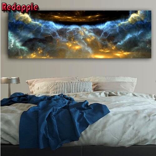 Blue Poster Canvas diamond painting Black Bedroom Decoration Abstract Wall Picture For Living Room Mural full square round drill
