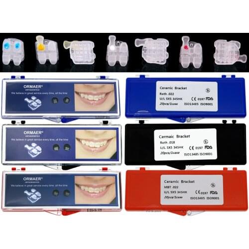 Dental Orthodontic Ceramic White Clear Brackets Braces Mini Roth/MBT 018/022 345 Hooks 10 Set 200 pcs