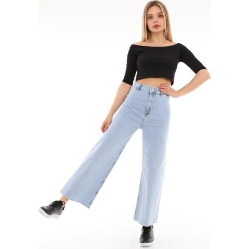 Super High Waist Culotte Fit Trousers for Women Streetwear Loose Female Denim Seamless Jeans 2021