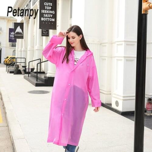 Comfortable Fashion EVA Women Raincoat Thickened Waterproof Rain Coat Women Clear Transparent Camping Hiking Walki Rainwear Suit