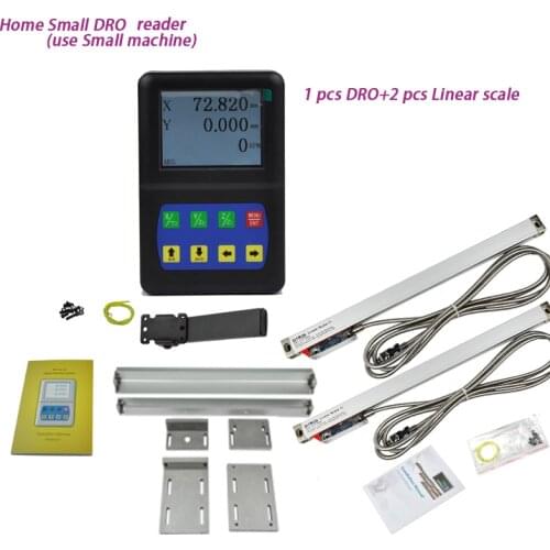 Packing Sale) DRO 2 axis Digital Readout and 2 pcs 1um 50-1000mm High Precision Optical Linear Scale RPM